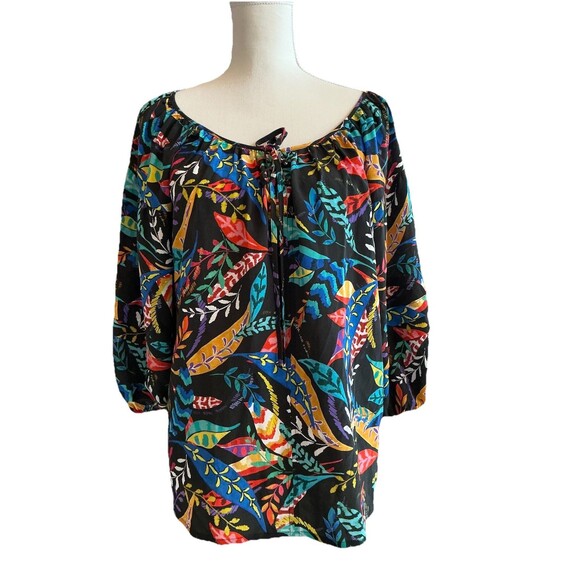 Johnny Was Blouse Jade small floral Top Peasant Boho - Picture 1 of 8